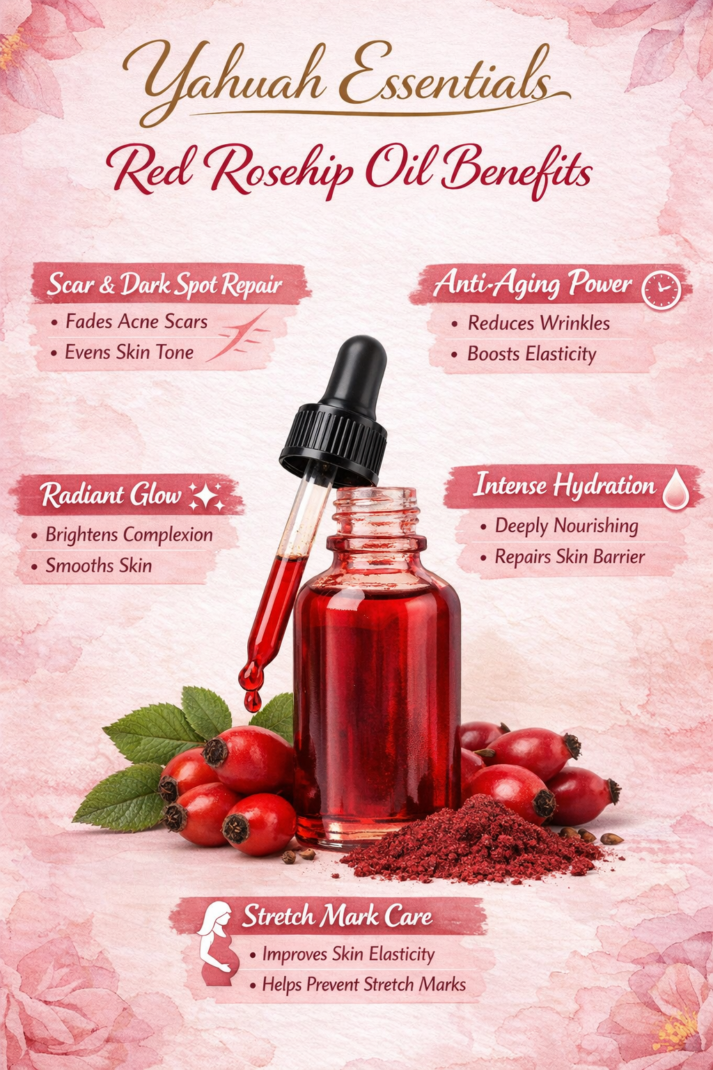 Rose Hip Oil ♥️ Pure (Red - Active compounds, premium)